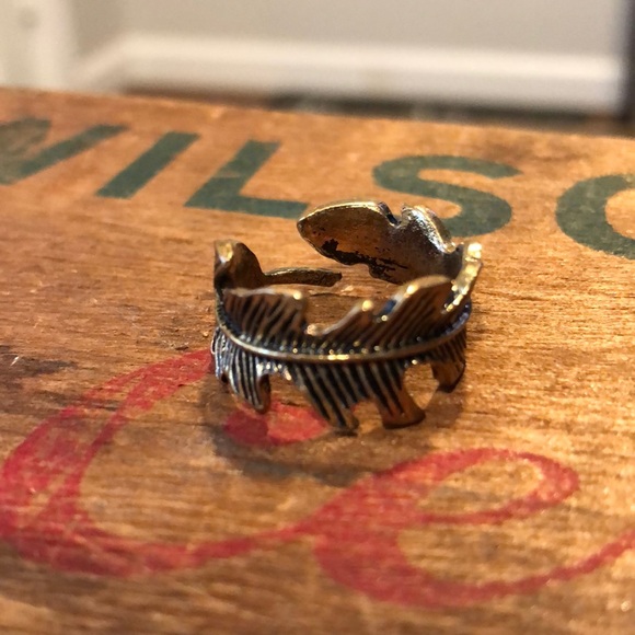Gold Wrap Leaf Adjustable Boho Ring - Picture 7 of 7